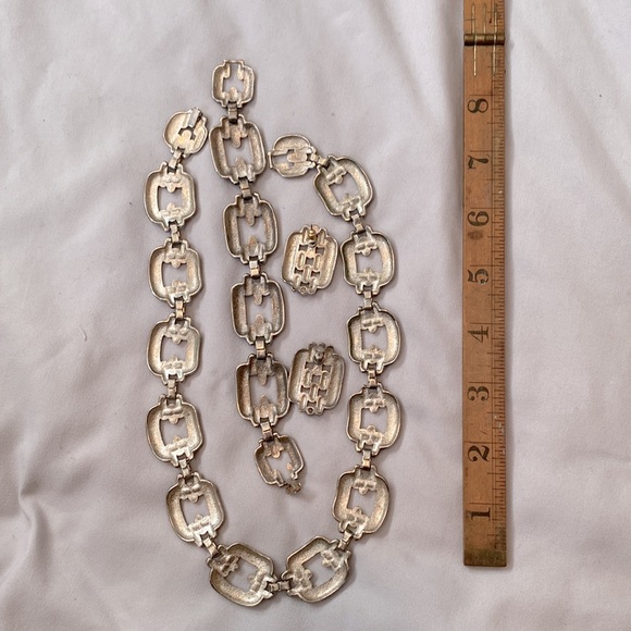 Vintage silver tone jewelry set 1990s - Picture 4 of 4